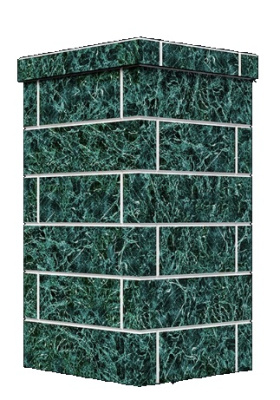 Облицовка на трубу (под шибер) Змеевик Классика Кирпич AVANGARD 24 М/П2 (115х540) (2 ярус)