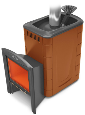 ПБ Гейзер 2014 Inox Витра ЗК терракота