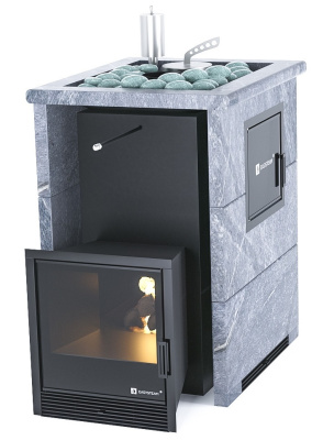 Печь "Анапа" М2 в трехстороннем кожухе с открытым верхом (Талькохлорит) - купить в Краснодаре с доставкой по Краснодарскому краю!