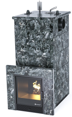 Печь "Геленджик" в полноценном кожухе с боковым подключением (Пироксенит) - купить в Краснодаре с доставкой по Краснодарскому краю!