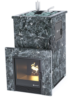 Печь "Геленджик" М2 в полноценном кожухе с открытым верхом (Пироксенит) - купить в Краснодаре с доставкой по Краснодарскому краю!