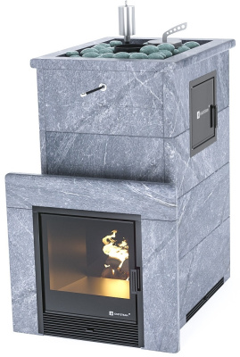 Печь "Геленджик" М2 в полноценном кожухе с открытым верхом (Талькохлорит)