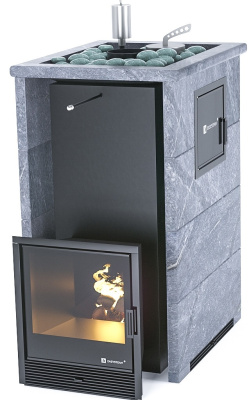 Печь "Геленджик" М2 в трехстороннем кожухе с открытым верхом (Талькохлорит)