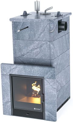 Печь "Сочи" в полноценном кожухе с боковым подключением (Талькохлорит) - купить в Краснодаре с доставкой по Краснодарскому краю!