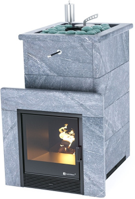 Печь "Сочи" в полноценном кожухе с открытым верхом (Талькохлорит)