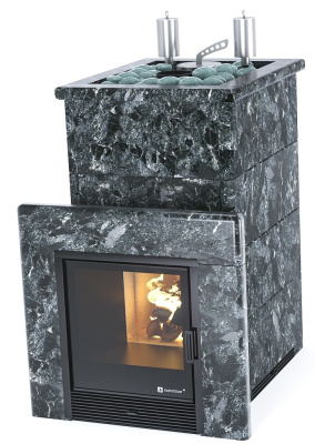 Печь "Сочи" К в камне (Змеевик)