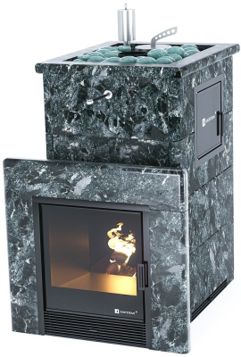 Печь "Сочи" М2 в полноценном кожухе с открытым верхом (Пироксенит)