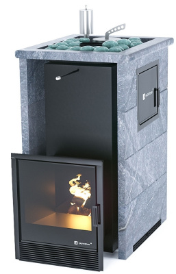 Печь "Сочи" М2 в трехстороннем кожухе с открытым верхом (Талькохлорит)