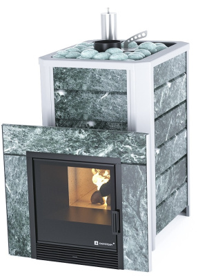 Печь Ялта 25 в камне (Змеевик)