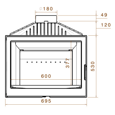 Каминная топка LCI 007 GFR, стекло справа - купить в Краснодаре с доставкой по Краснодарскому краю!