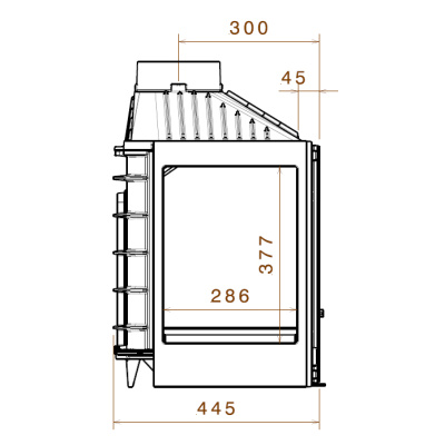 Каминная топка LCI 007 GFR, стекло справа - купить в Краснодаре с доставкой по Краснодарскому краю!